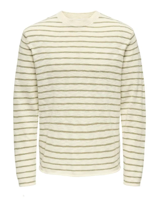 ONLY & SONS Onsdanny Reg LS Stripe Crew Knit Maglione Uomo L a Righe