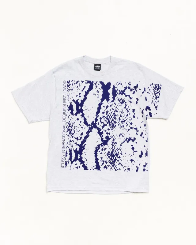 Stussy Snakeskin Tee maglietta grigia Ash Heather cotone