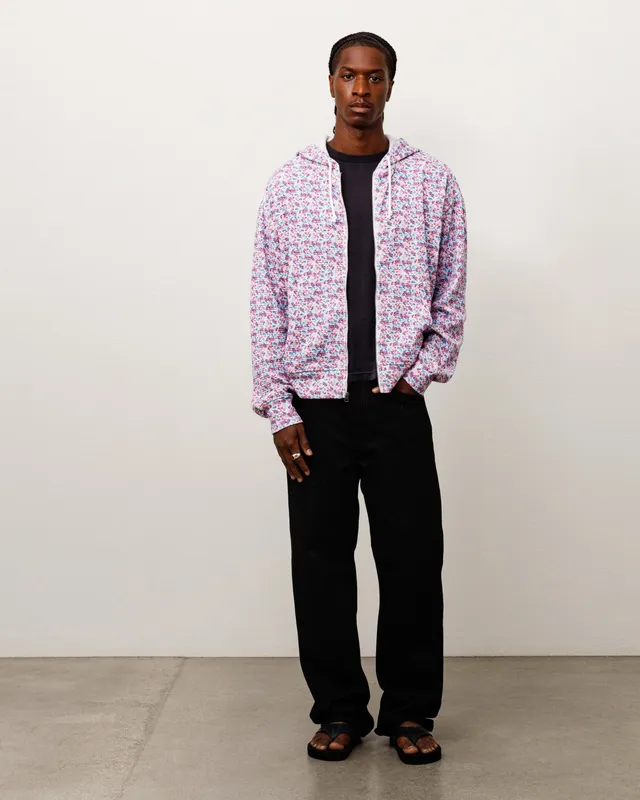 Stussy Lightweight Thermal Hoodie Felpa Floral Cotone