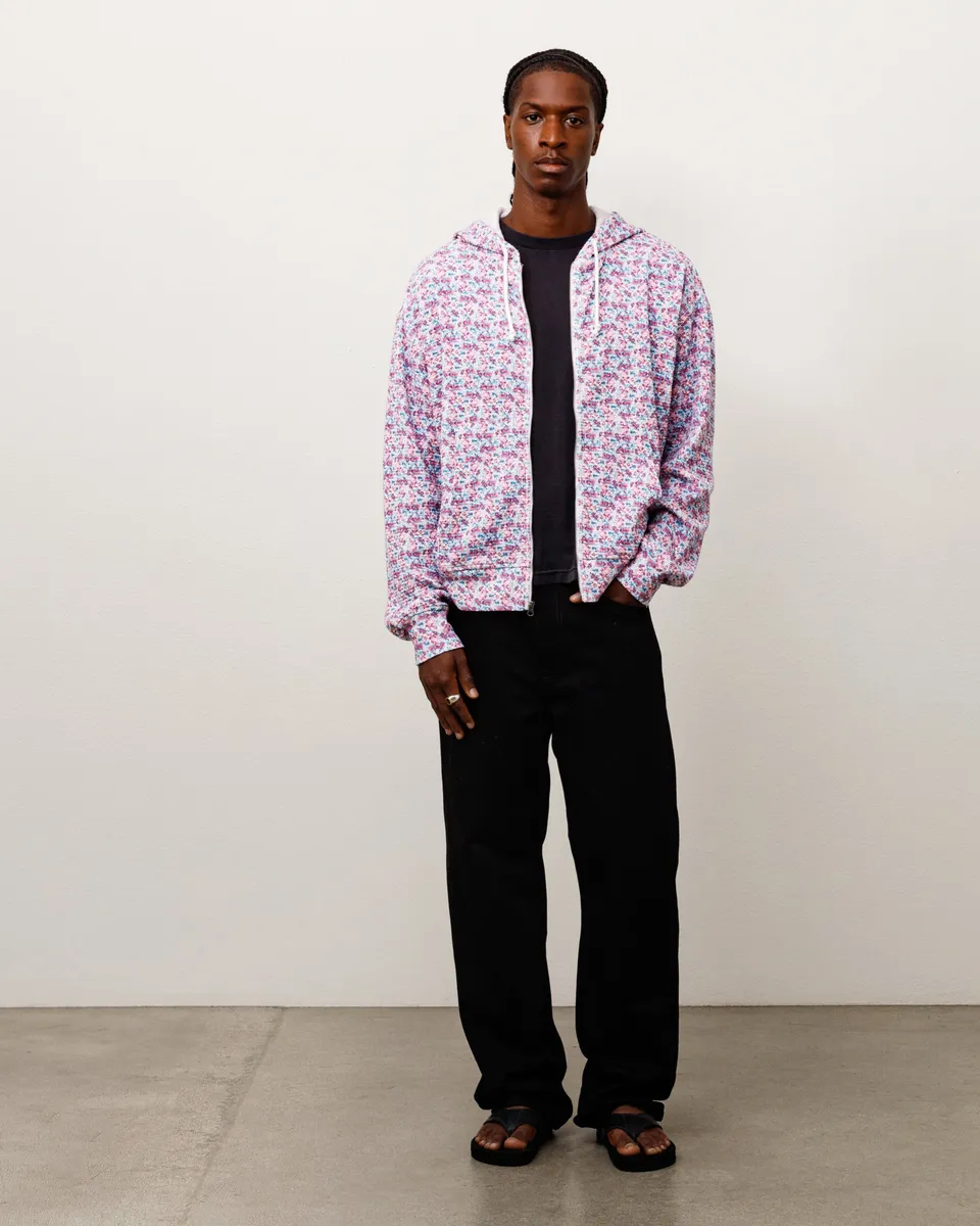 Stussy Lightweight Thermal Hoodie Felpa Floral Cotone