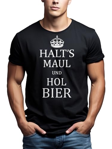 MAKAYA Zitto Birra T-Shirt Uomo L Cotone Divertente