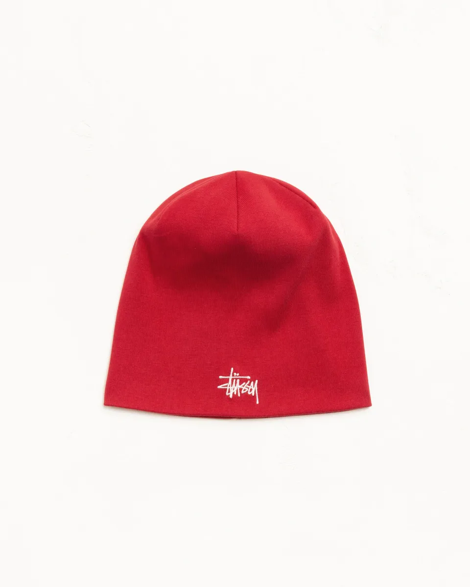 Stussy Jersey Skullcap beanie Rosso cotone