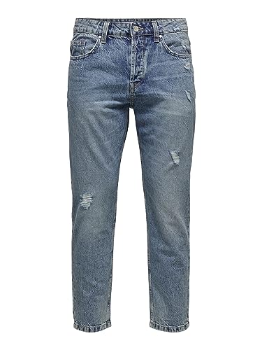 Only & Sons Jeans Uomo 33W/34L Blu Pacco da 2