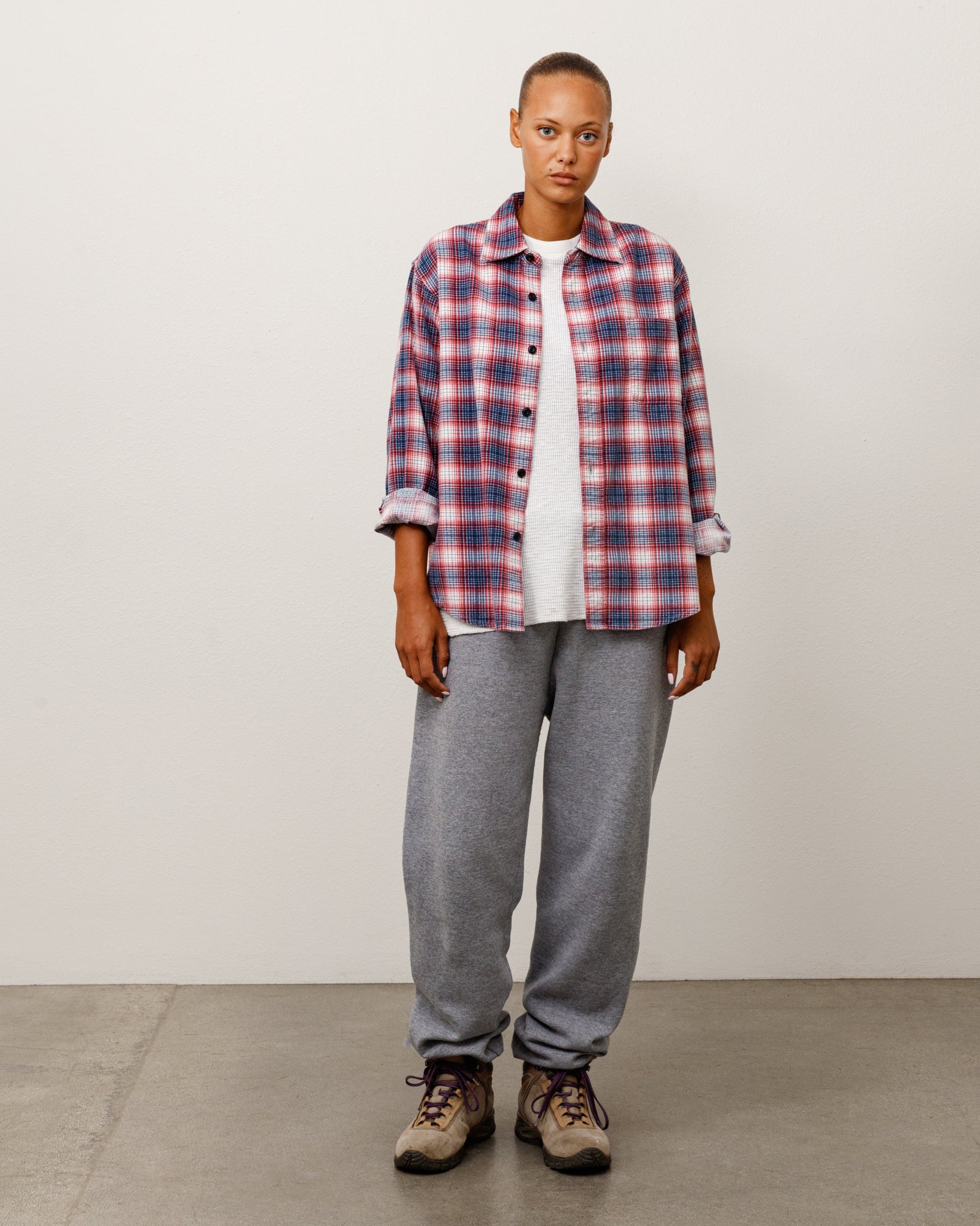 Stussy Dax camicia flanella rossa a quadri cotone