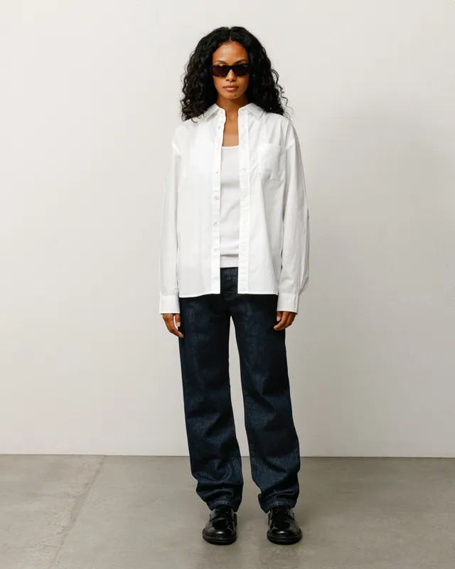 Stussy Standard Shirt camicia bianca righe cotone