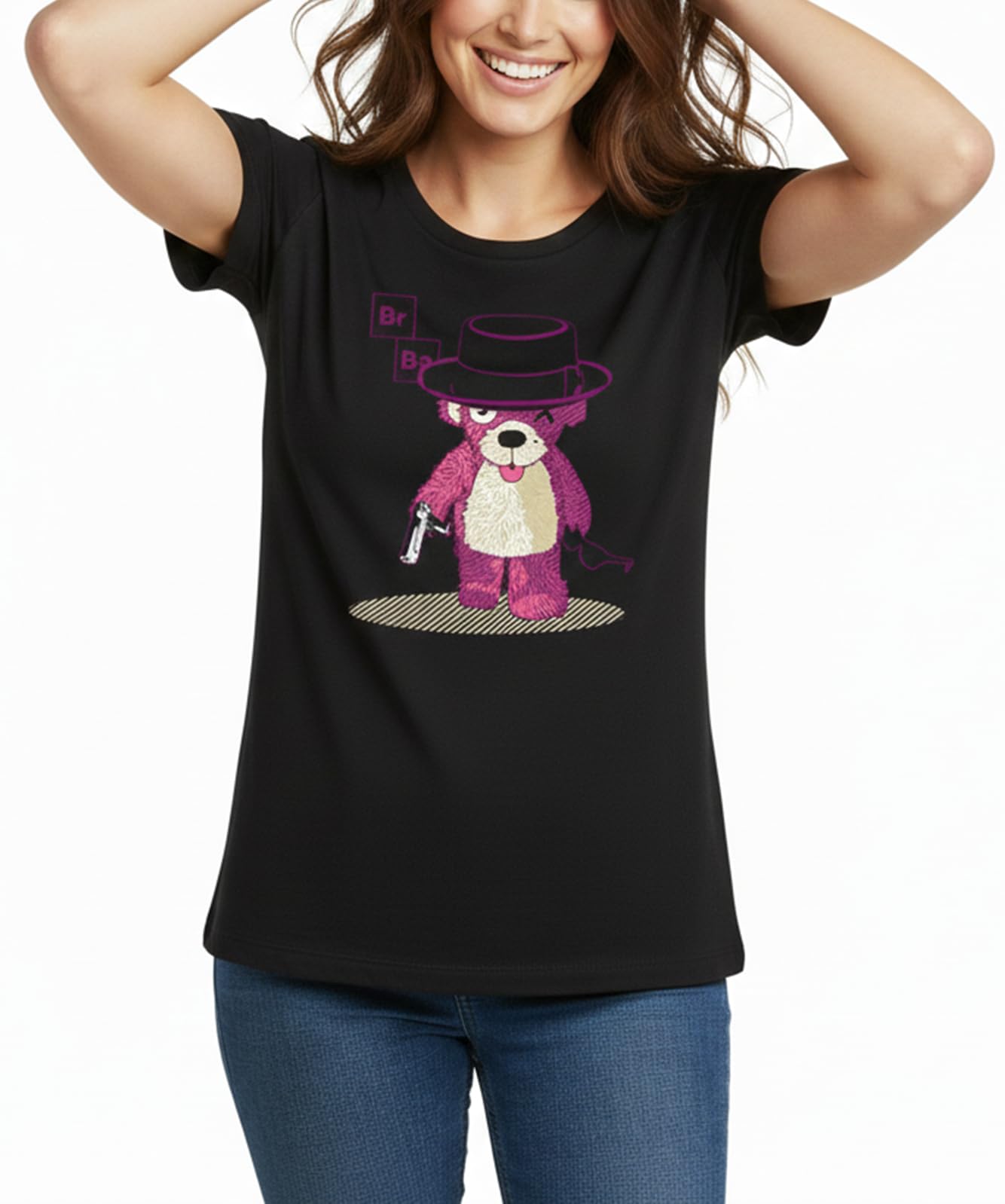Makaya Teddy t-shirt donna cotone nera S