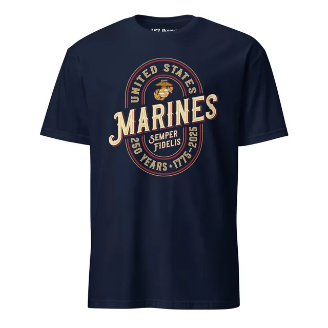 7.62 Design T-Shirts USMC 250th Birthday Maglietta Uomo Blu
