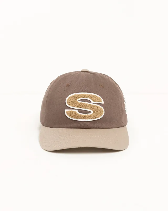 Stussy Chenille S snapback cap Marrone cotone