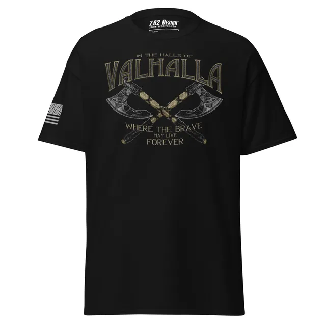 7.62 Design Valhalla Maglietta uomo nera cotone taglie S-5XL