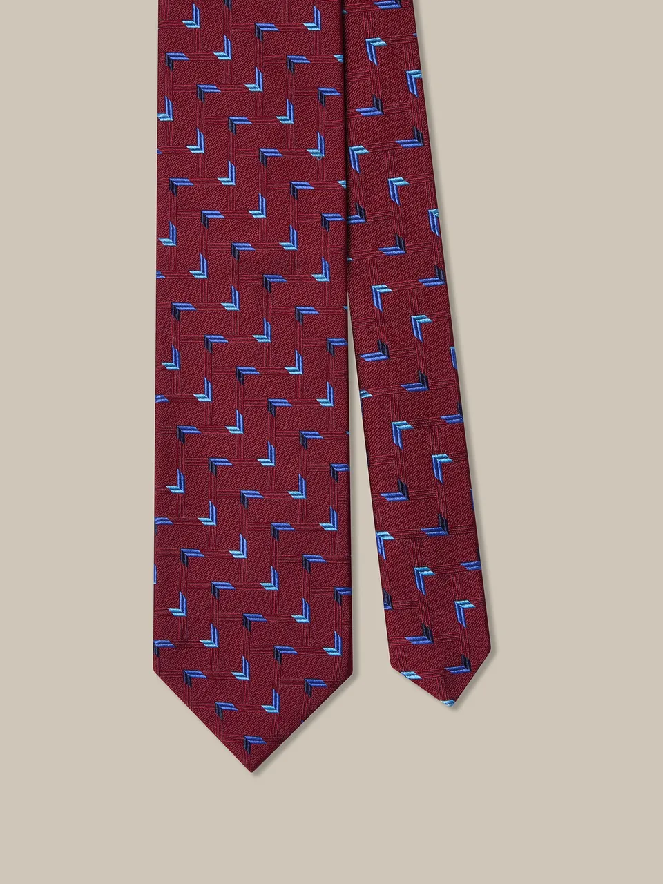Robert Talbott Geometric Arrow Best of Class cravatta wine seta