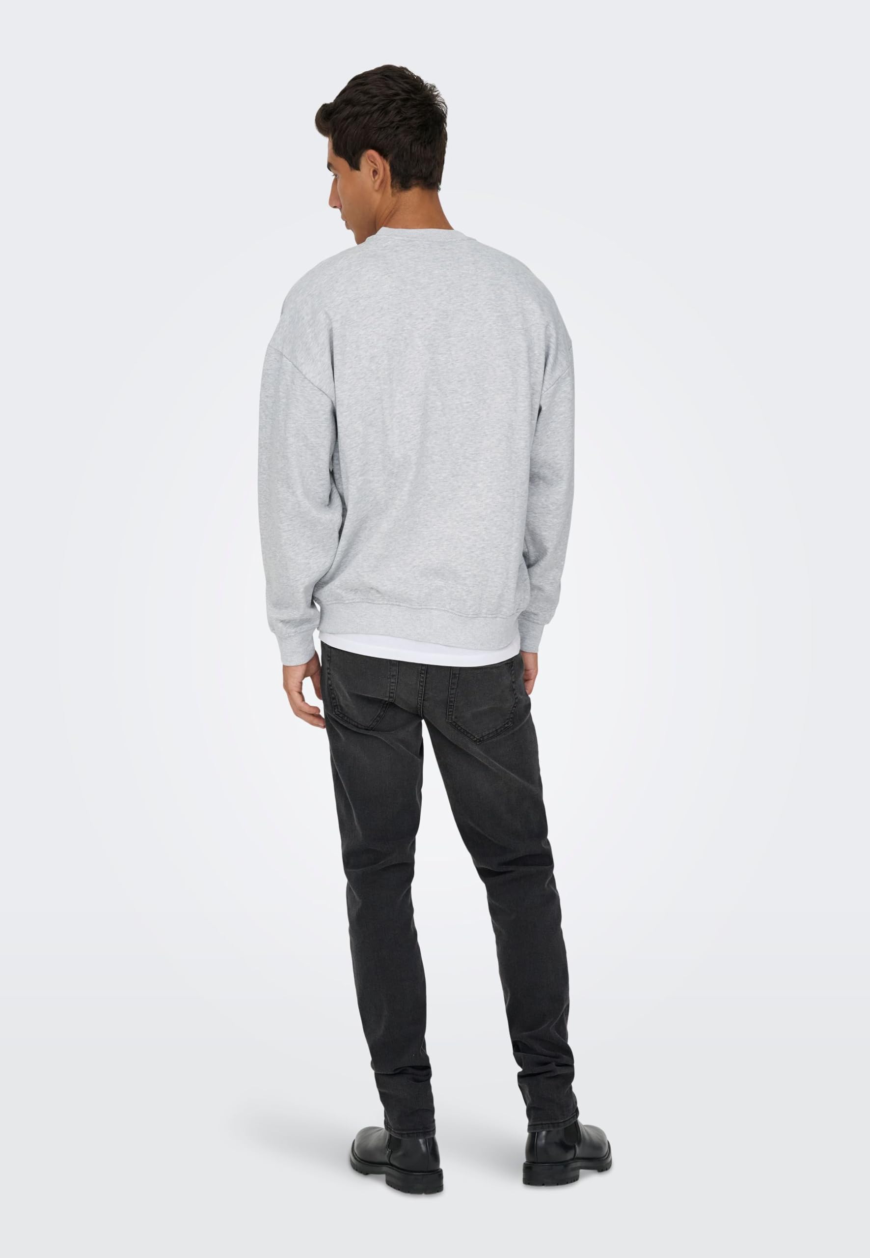 Only & Sons Onsturner VTG felpa girocollo grigia XL