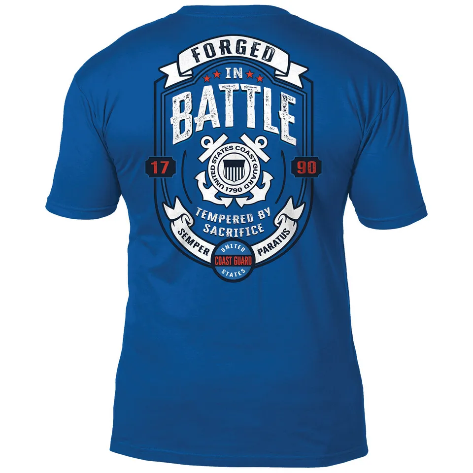 7.62 Design US Coast Guard Forged In Battle t-shirt blu royal cotone