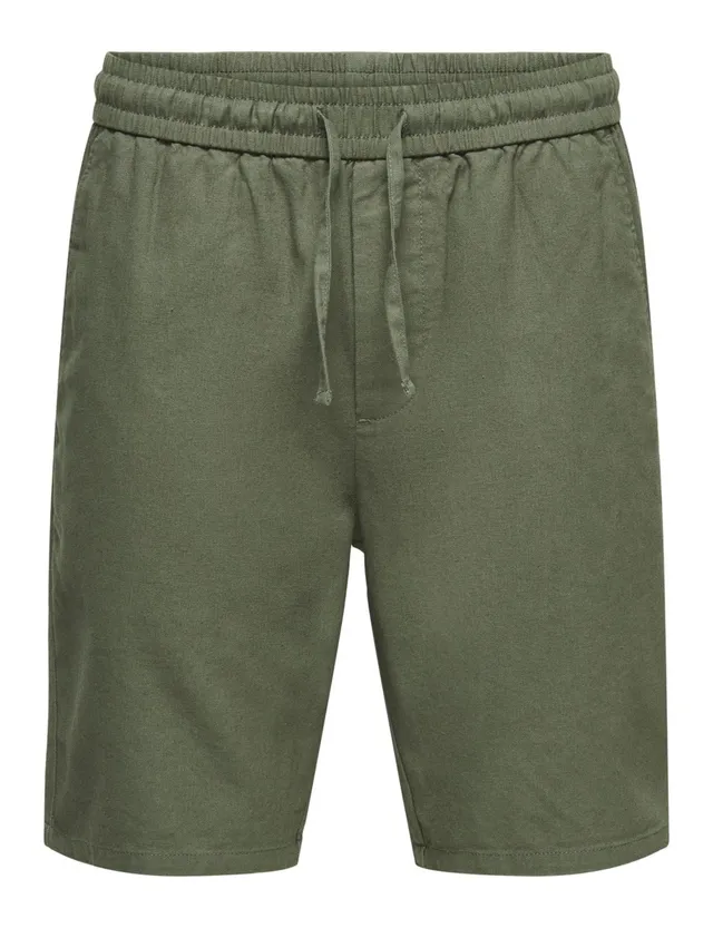 Only & Sons Onslinus 0007 COT Lin Pantaloncini Uomo Beetle S