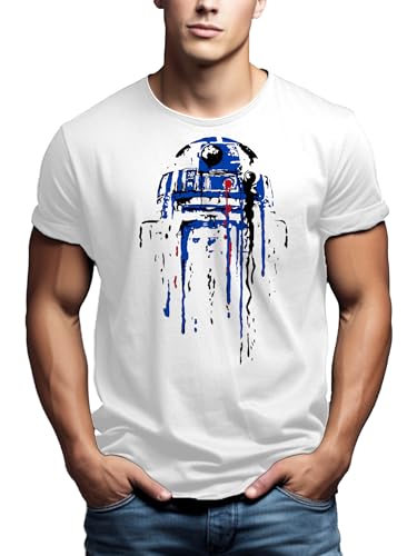 MAKAYA Vintage Gamer T-Shirt Uomo Cotone XL Bianca Nerd