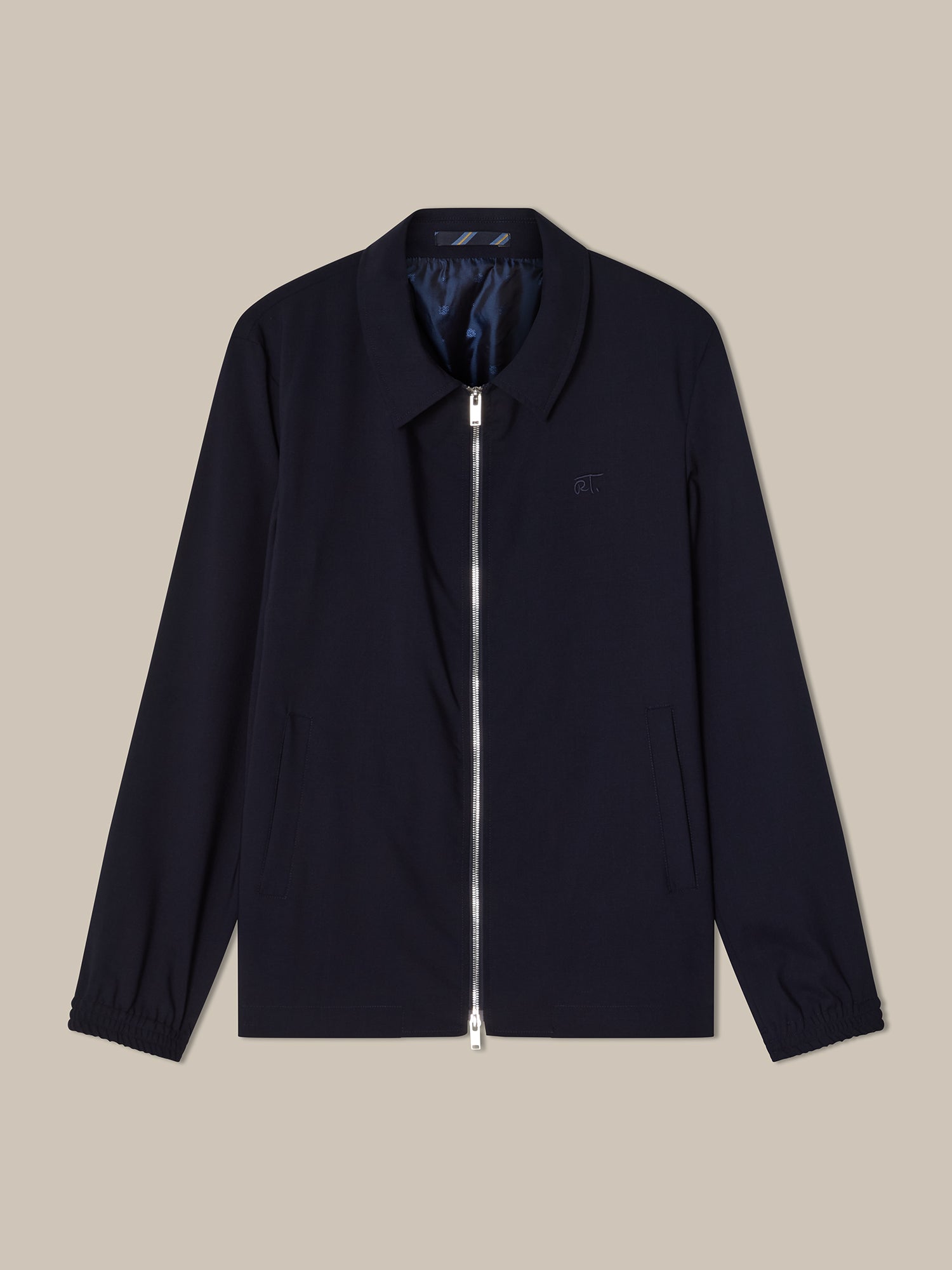 Robert Talbott Stewart giacca lana tecnica blu navy