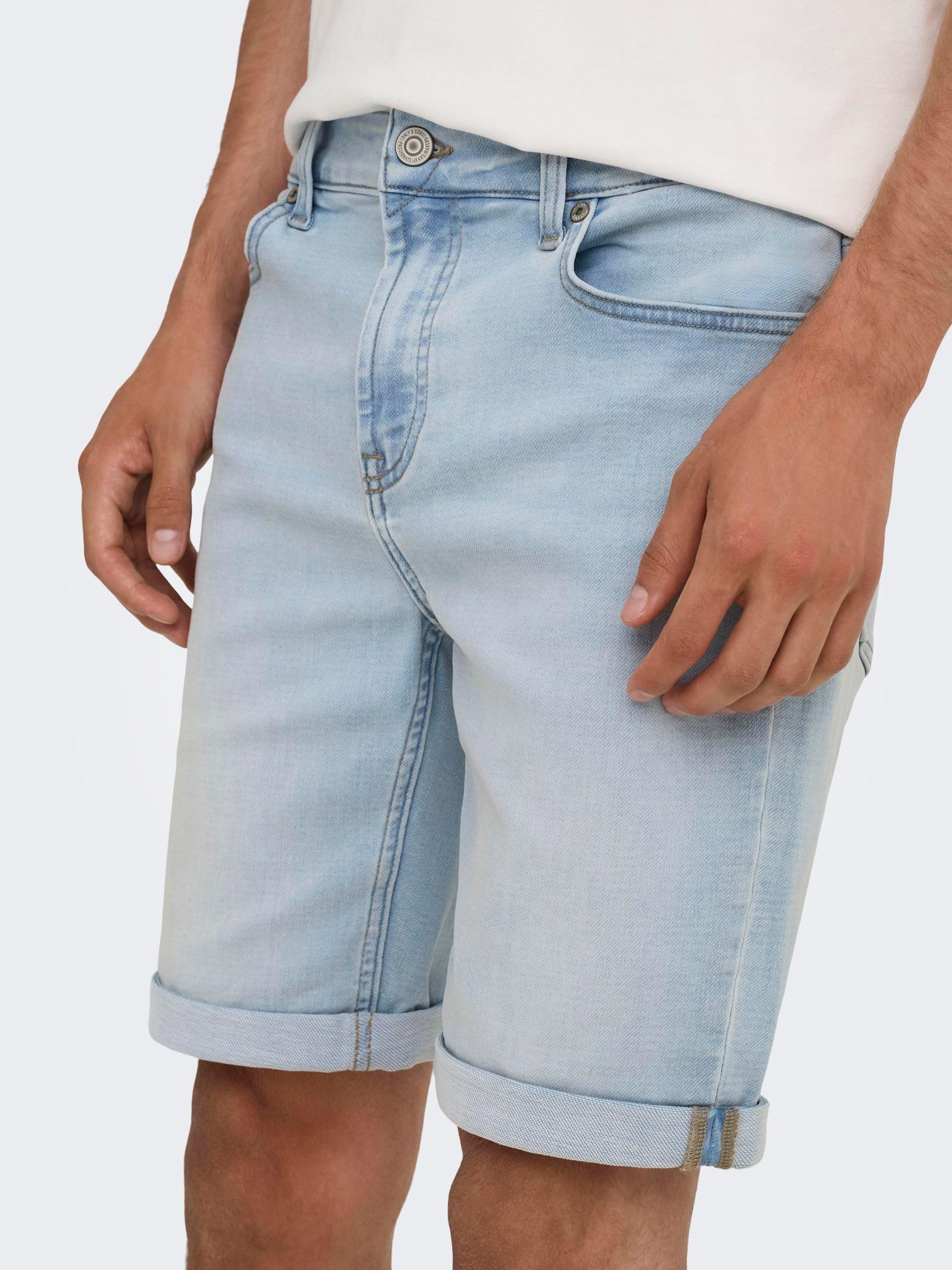 Only & Sons Onsply Regular Shorts Jeans Uomo S Blu