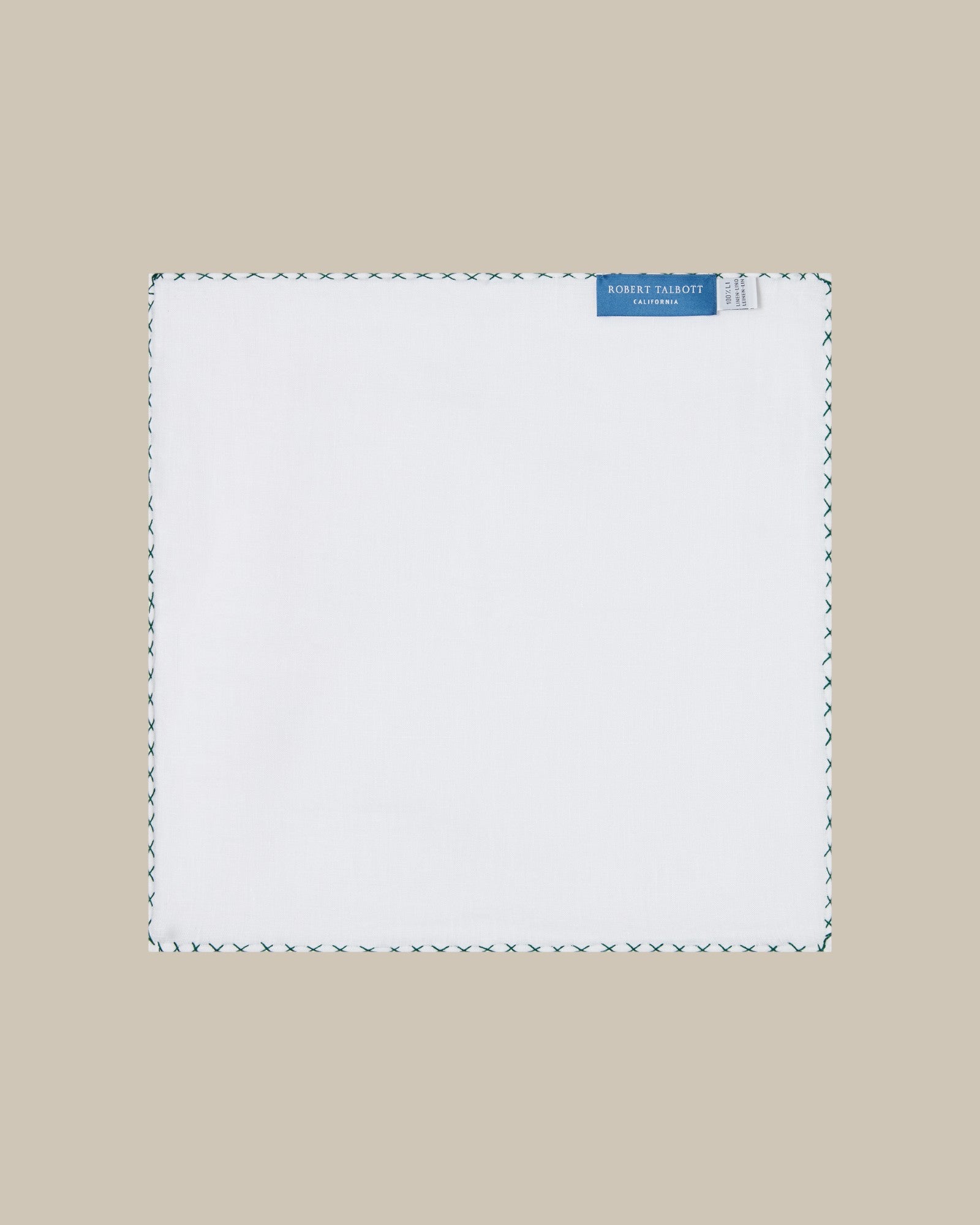 Robert Talbott Carlton pochette lino bianca