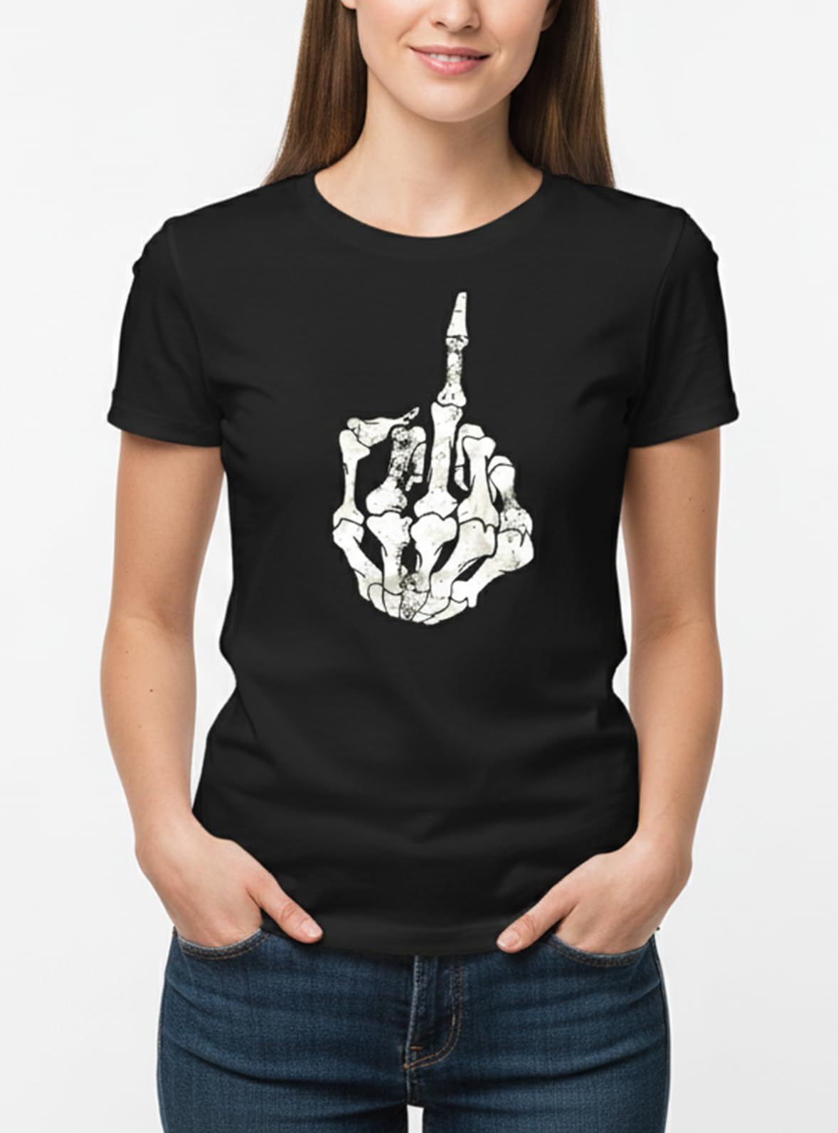 MAKAYA Teschio Rock T-Shirt Donna Cotone Taglia L Musica