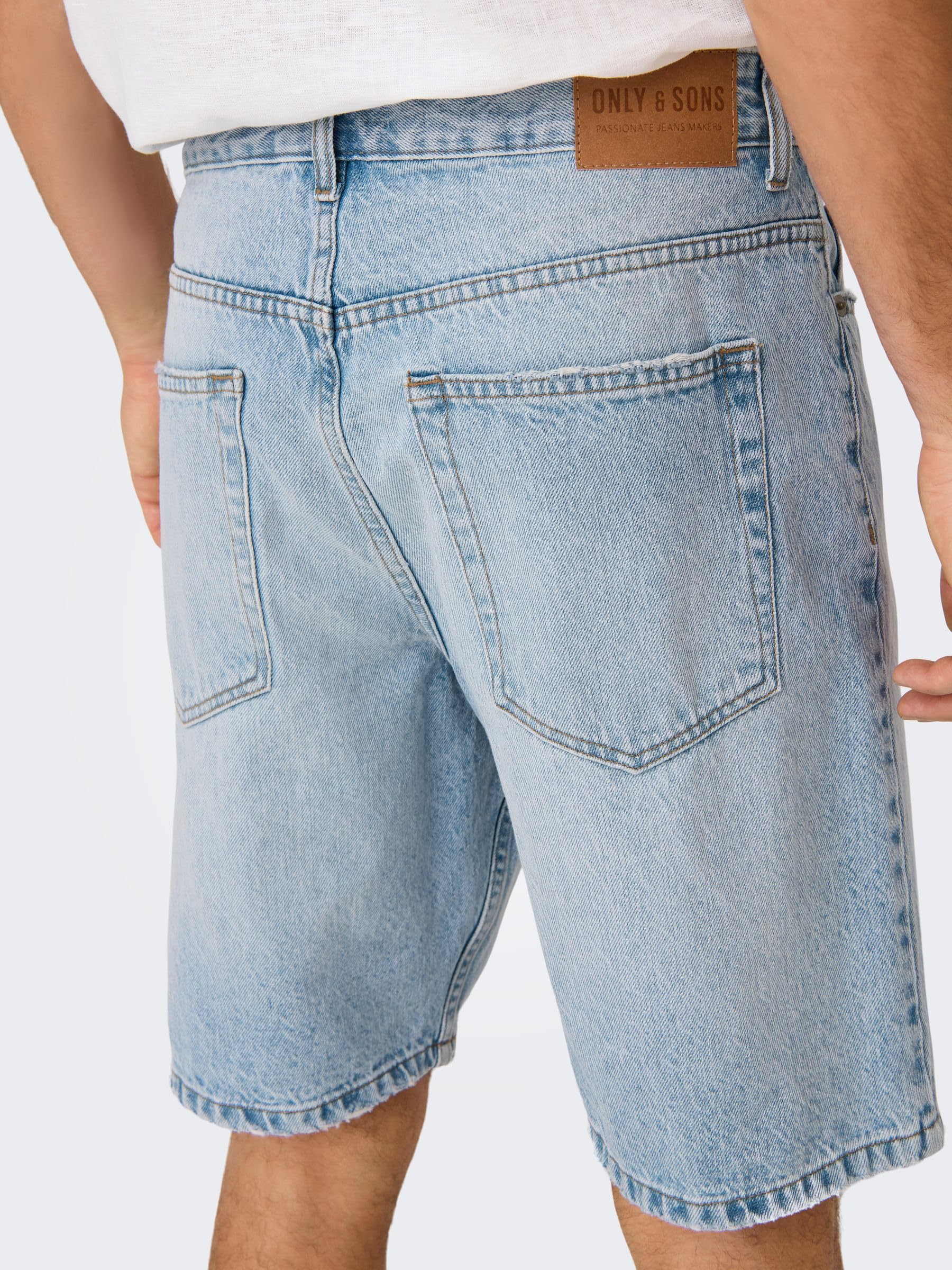 Only & Sons Onsedge Mid Waist Shorts Jeans Uomo XL Blu