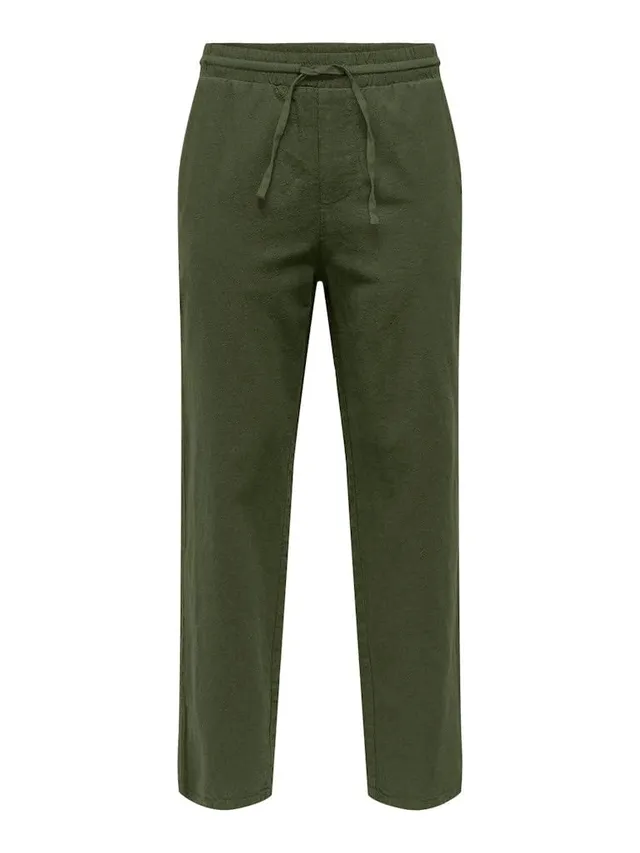 Only & Sons Onssinus Loose Pant Lino Uomo M Olive