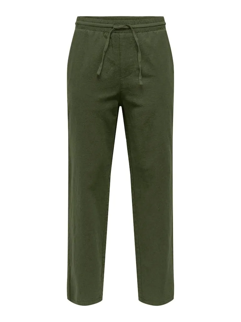 Only & Sons Onssinus Loose Pant Lino Uomo M Olive