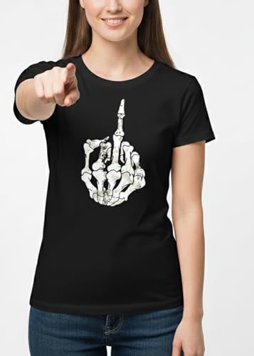 MAKAYA Teschio Rock T-Shirt Donna Cotone Taglia L Musica