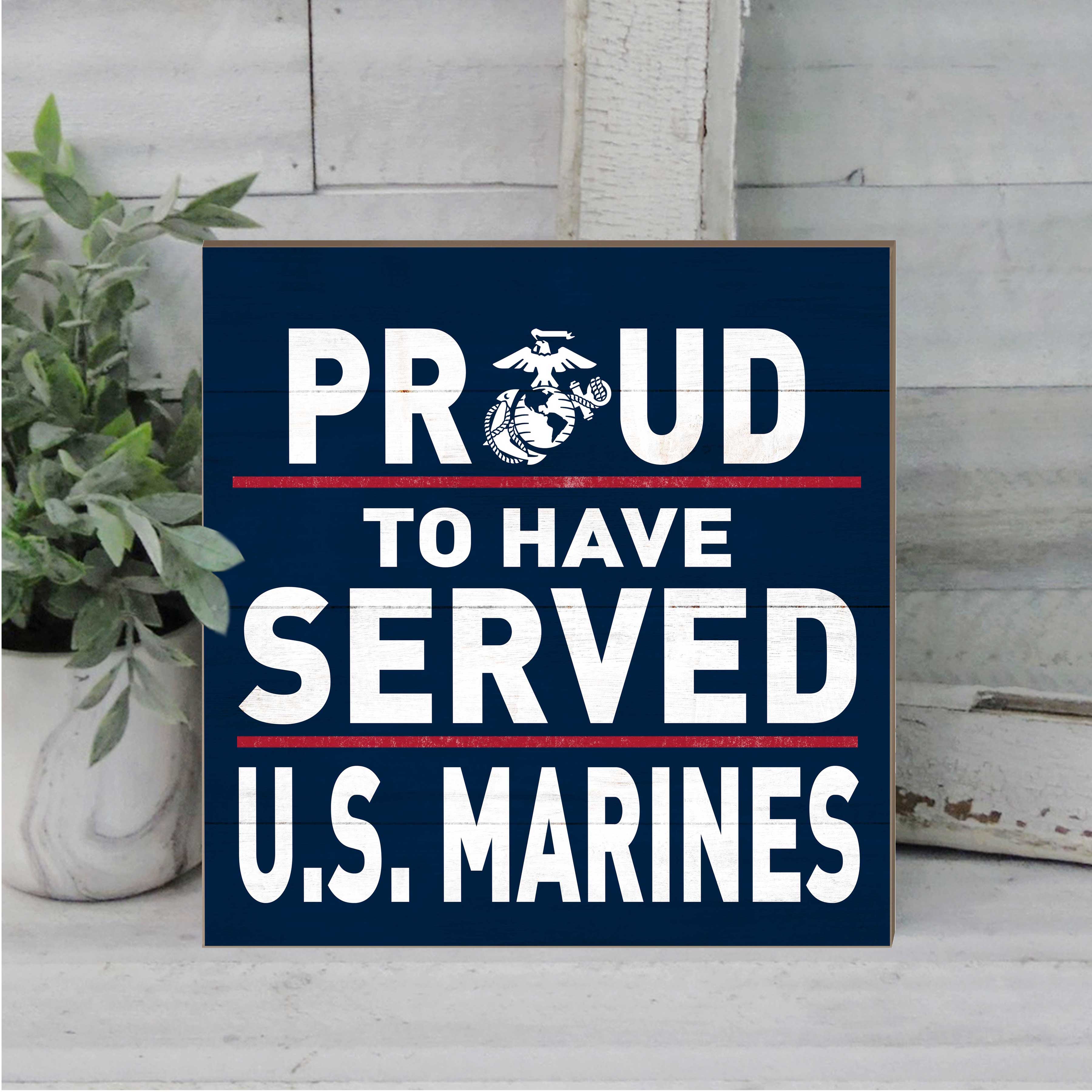 7.62 Design USMC Proud Served targa legno 25x25 cm