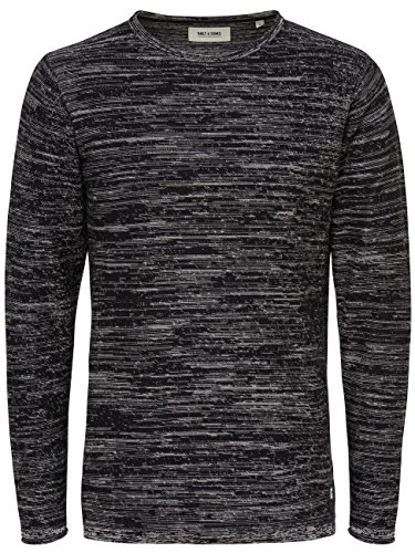Only & Sons Onssatre Reverse Crew felpa nera M cotone