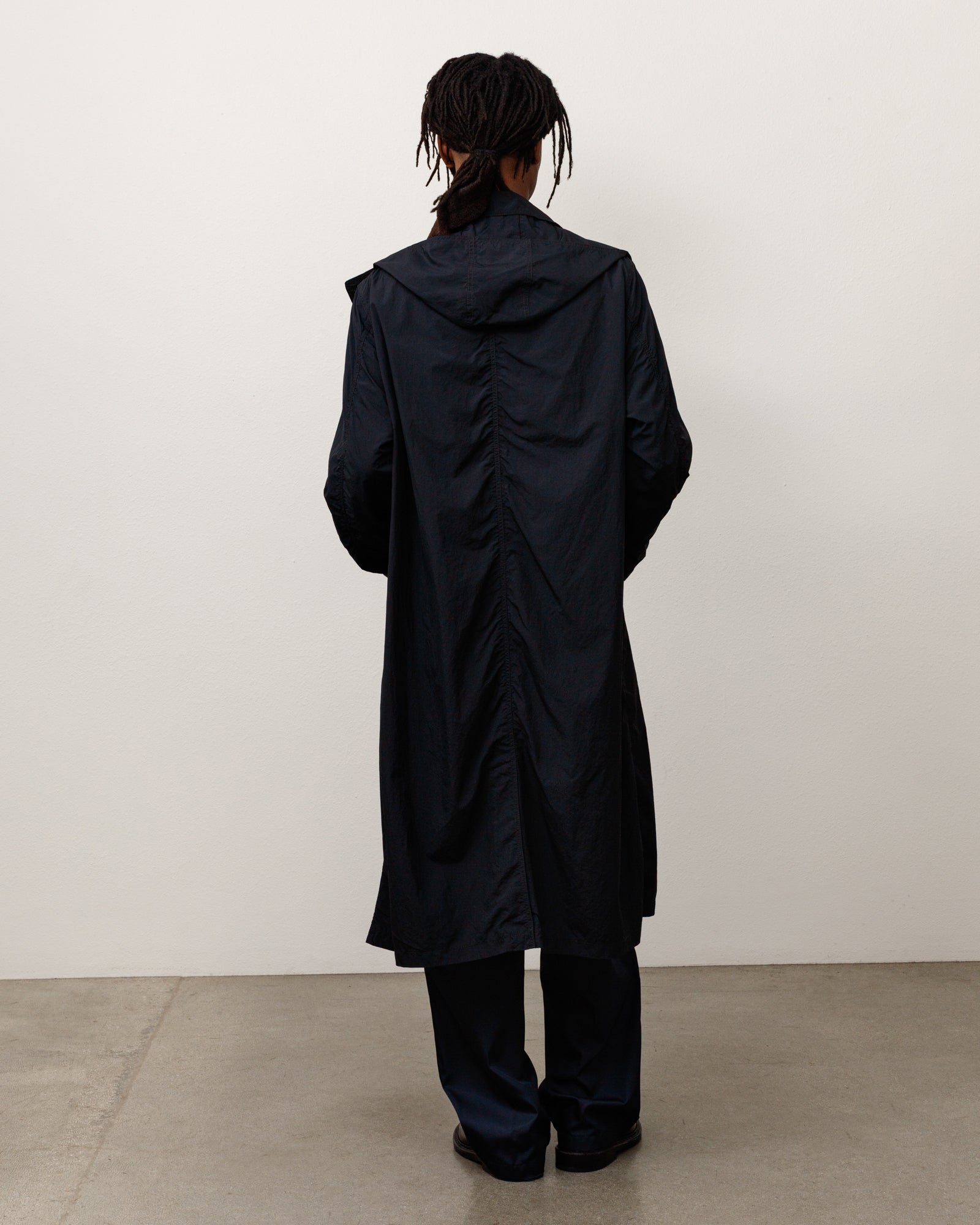 Stussy Double Breasted Trench giacca nera nylon idrorepellente