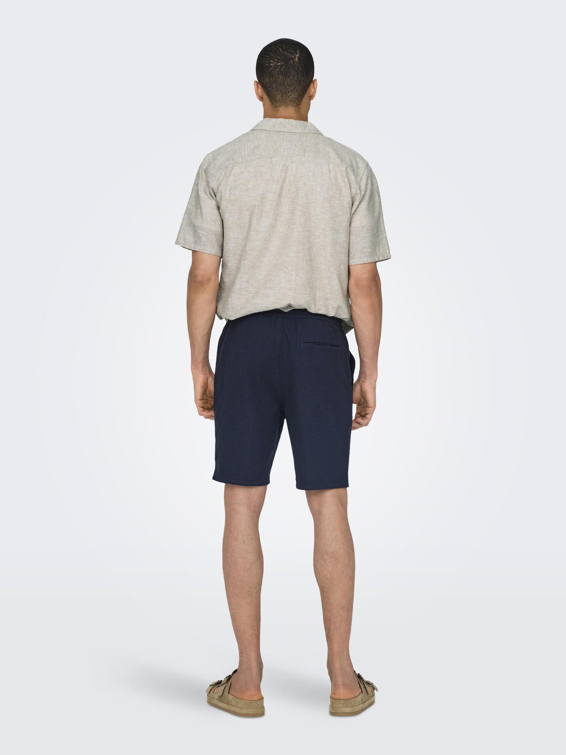 ONLY & SONS Onslinus pantaloncini loose M blu navy cotone