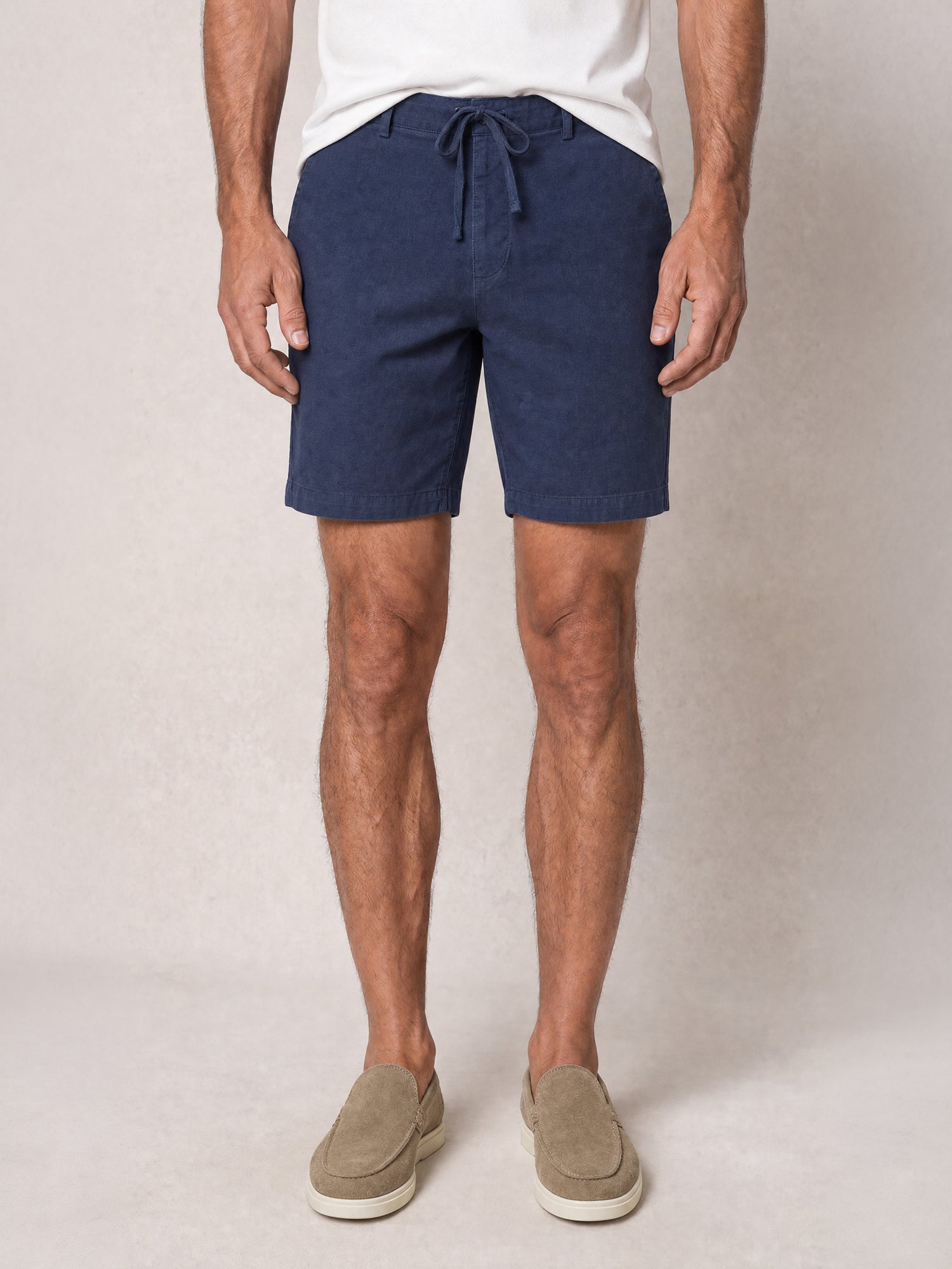 Robert Talbott Stewart Stretch Pantaloncini French Blue lino