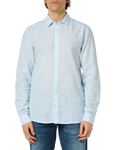 ONLY & SONS Onscaiden Camicia Lino Rigata Uomo S Blu
