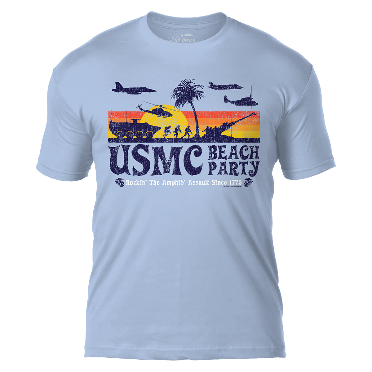 7.62 Design USMC Beach Party t-shirt uomo cotone azzurra L