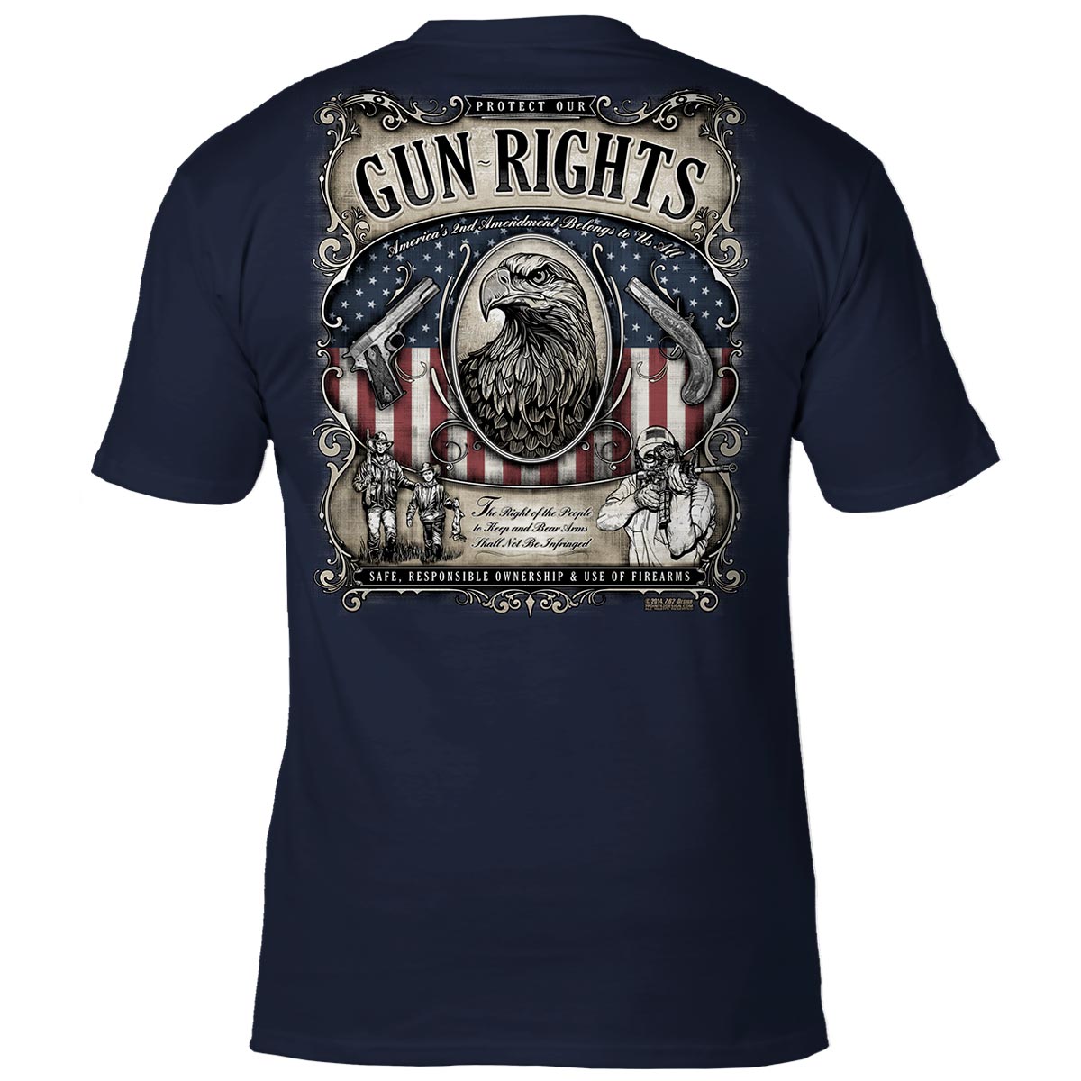 7.62 Design Gun Rights maglietta uomo blu cotone