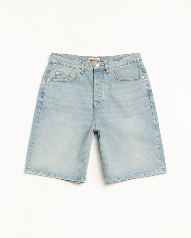 Stussy Big Ol Short Denim shorts lavaggio chiaro cotone