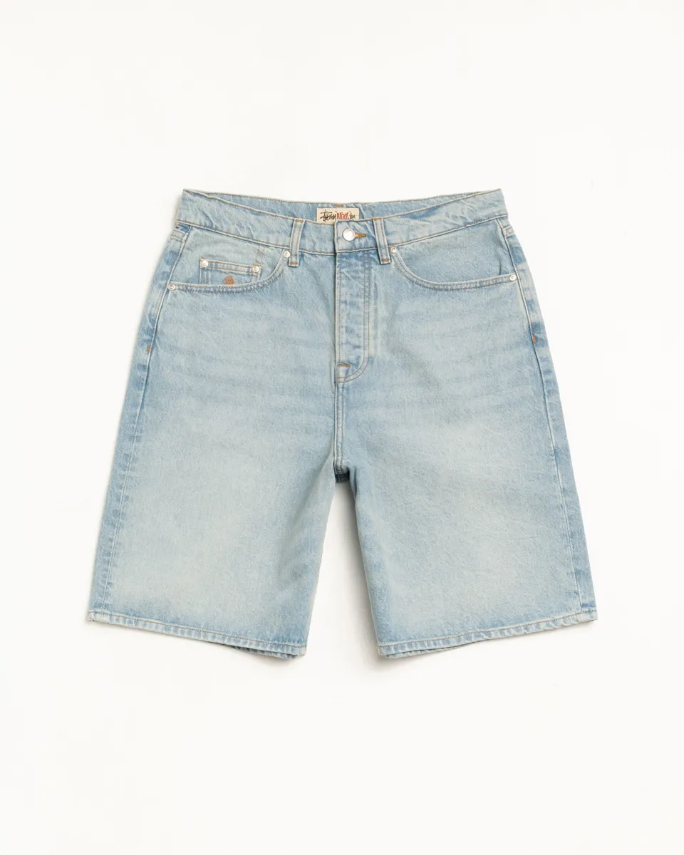 Stussy Big Ol Short Denim shorts lavaggio chiaro cotone