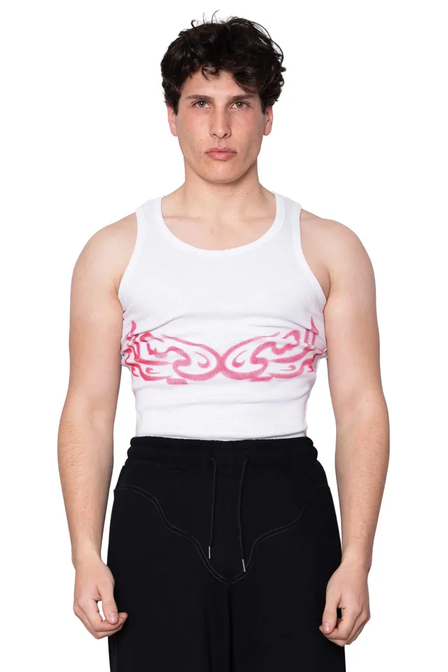 Trashy Clothing Tops TC Tank Top canotta bianca cotone