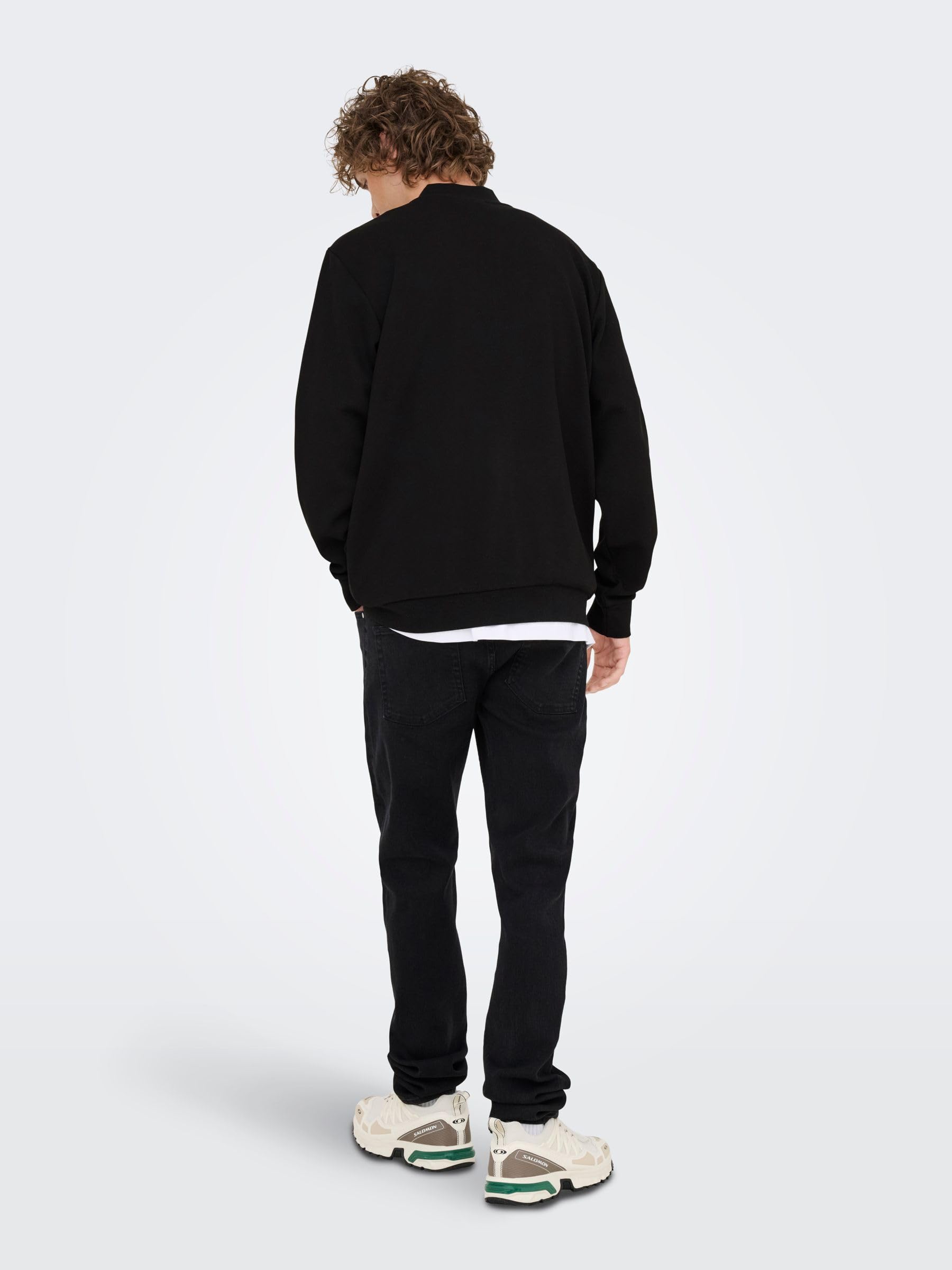 Only & Sons Onsnewkodyl Felpa Uomo Nero Full Zip Cappuccio