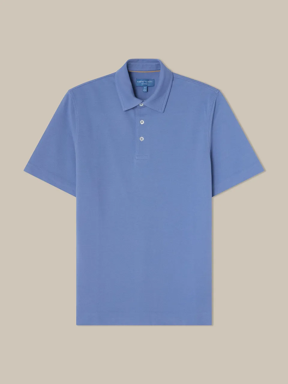 Robert Talbott Walker polo uomo blu cotone manica corta