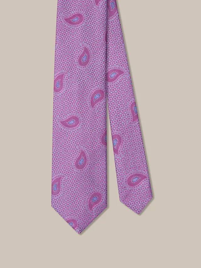 Robert Talbott Robert Pine Geo cravatta jacquard rosa REG