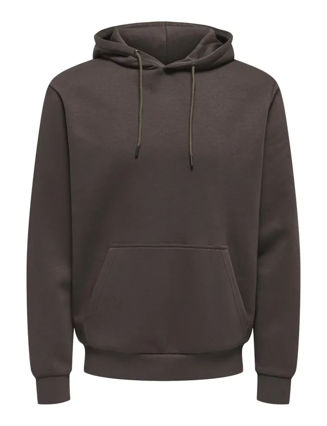 Only & Sons Onsceres felpa cappuccio uomo S marrone cotone