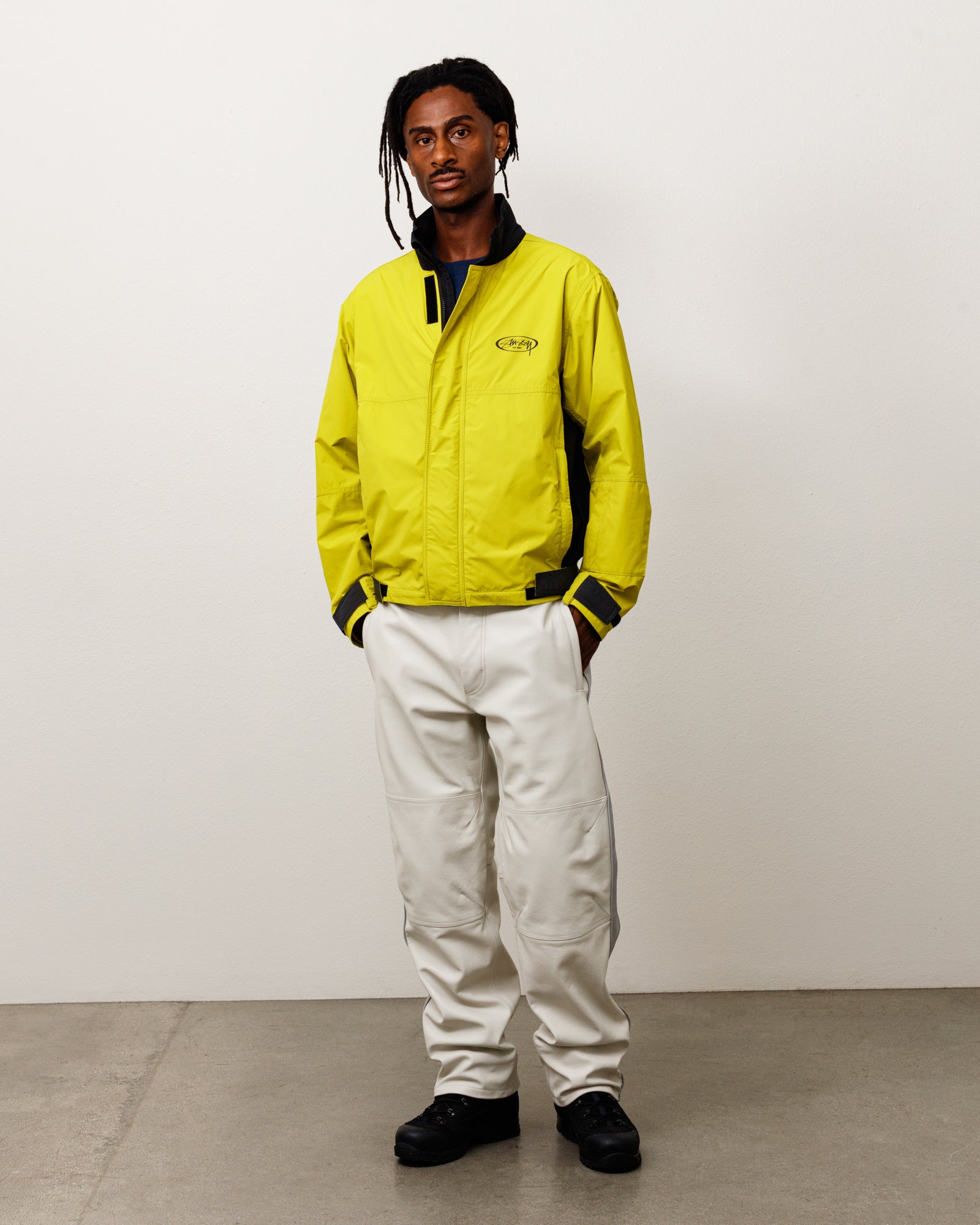 Stussy Pantaloni Moto pelle Bone classic fit zip uomo