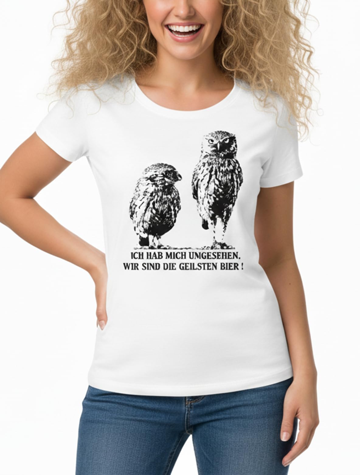 Makaya T-shirt donna L 100% cotone scritta tedesca