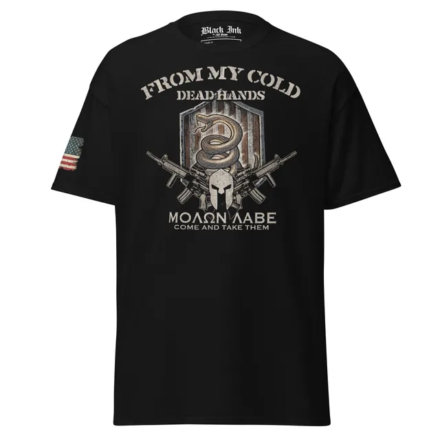 From My Cold Dead Hands Molon Labe maglietta uomo nera cotone