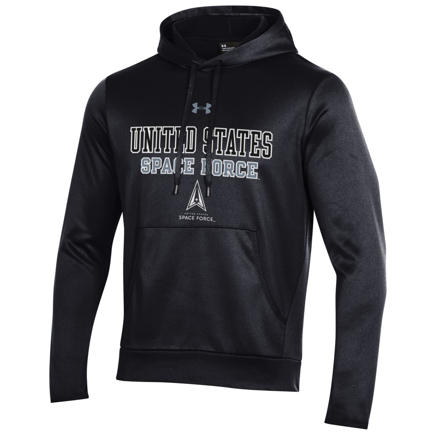Under Armour US Space Force felpa cappuccio uomo nera taglia L