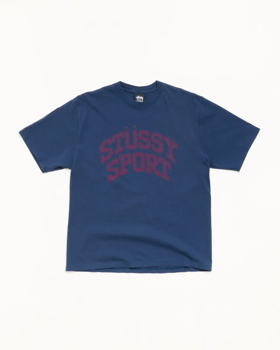 Stussy Block Sport Tee t-shirt cotone navy stampa logo