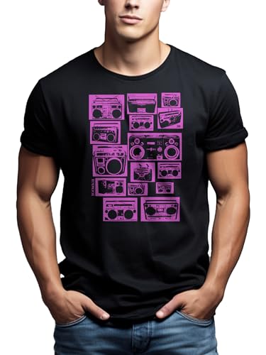 MAKAYA Ghettoblaster T-Shirt Uomo Cotone Taglia M