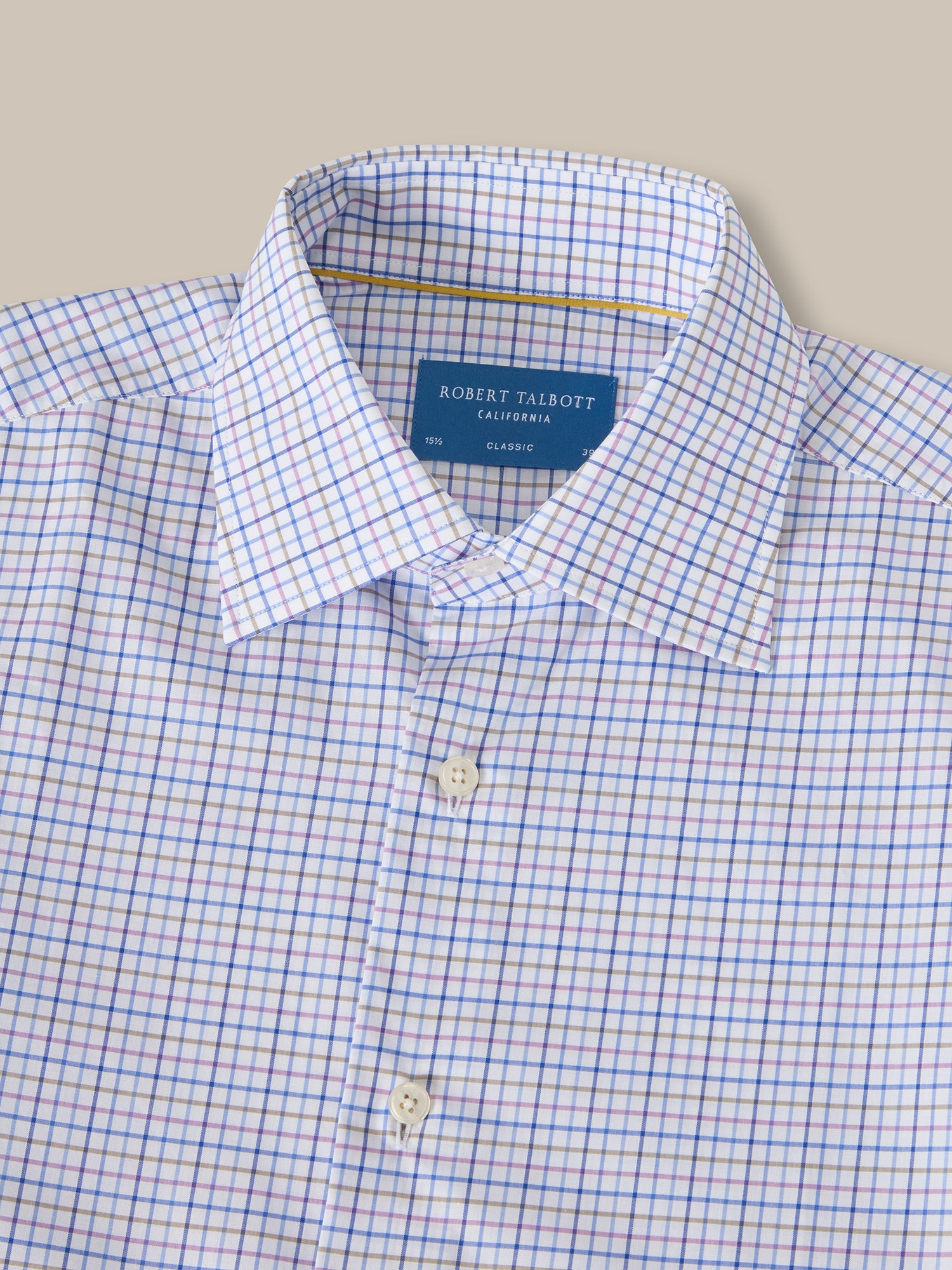 Robert Talbott Madison camicia quadri poplin raspberry