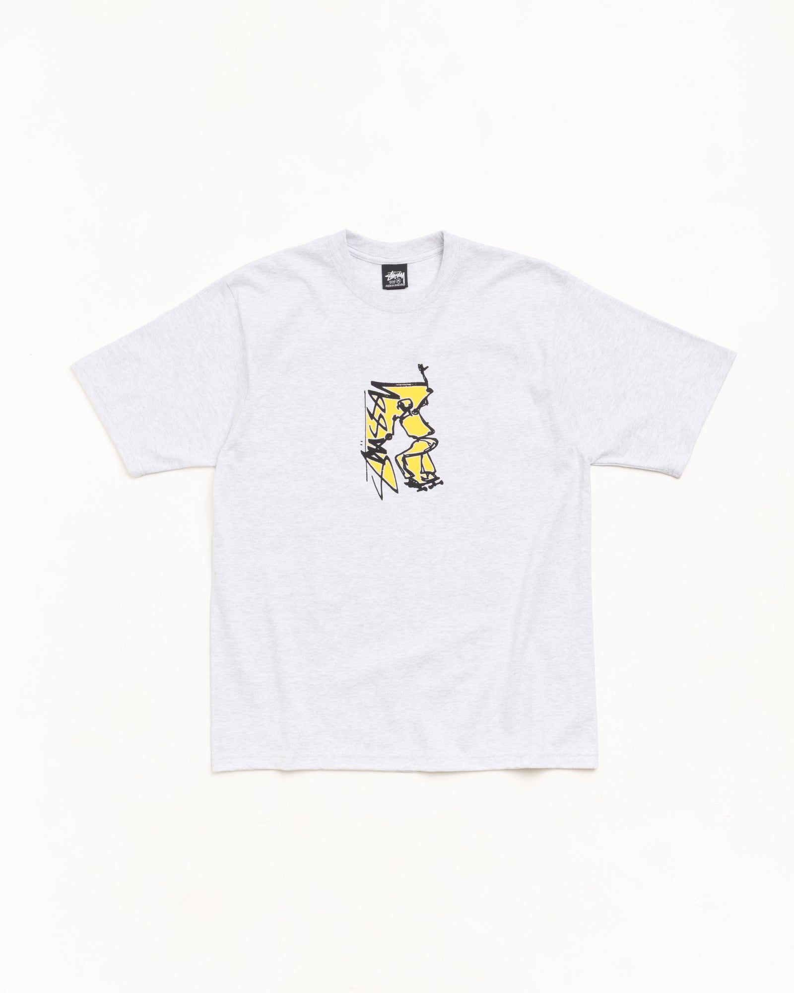 Stussy Smooth Sk8 Tee T-Shirt Ash Heather Cotone 220gsm