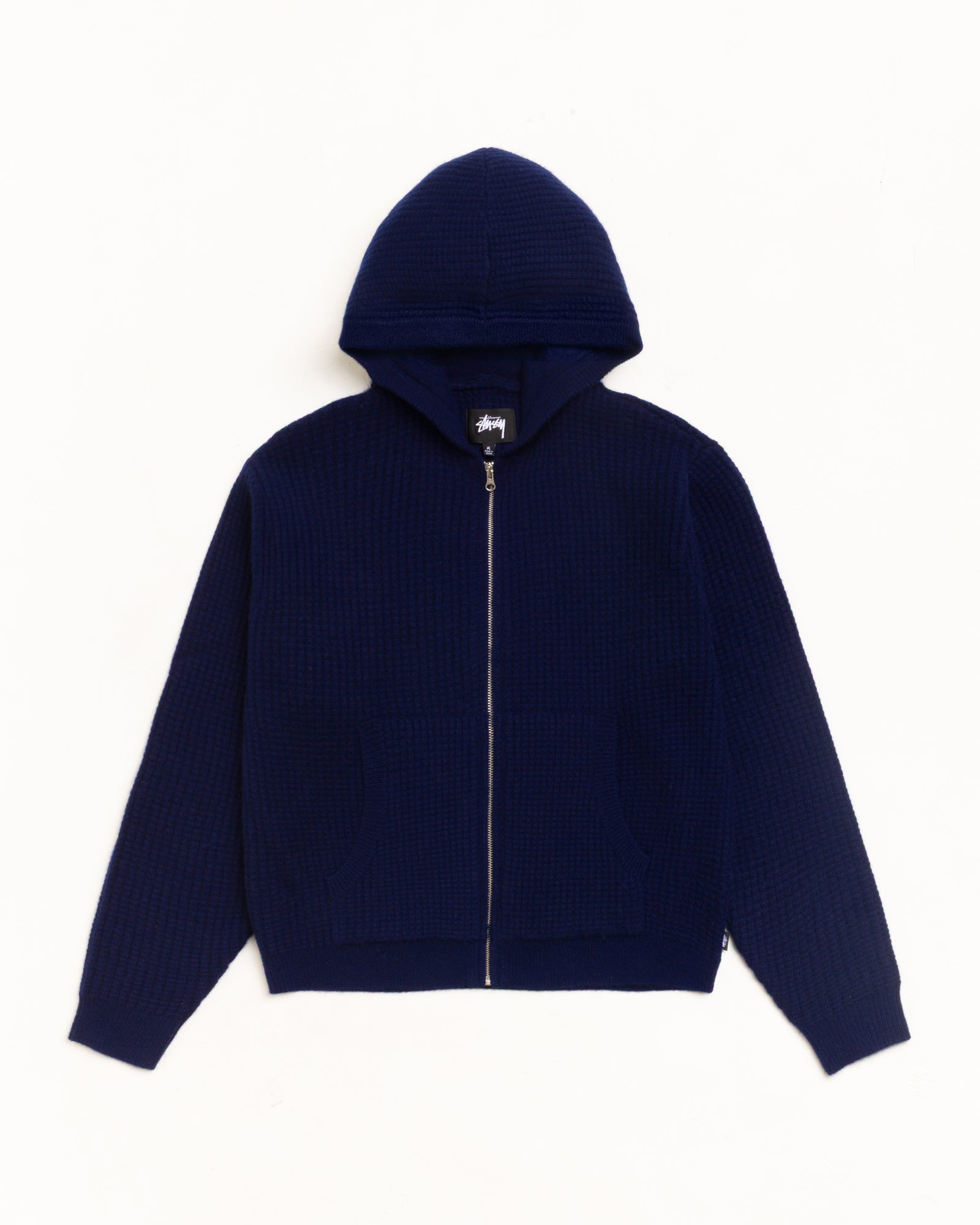 Stussy Waffle Cashmere Zip maglione cashmere blu